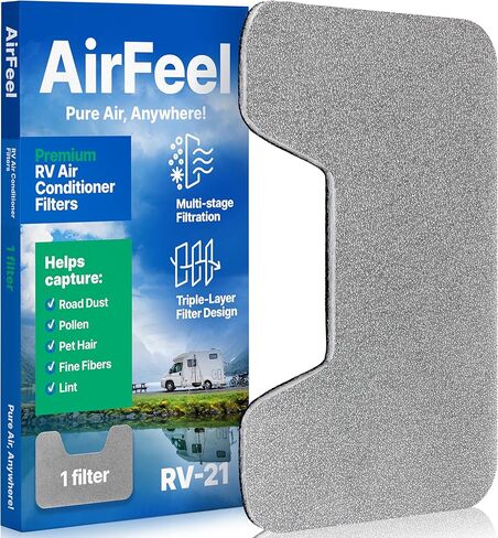 فلتر تيار متردد ممتاز RV - فلاتر RV بديلة ثلاثية المراحل متوافقة مع مكيف هواء Furrion Chill سلسلة FACT12CA - مرشحات تيار متردد 9 بوصة × 14 بوصة للتخييم، والمنزل المتنقل، ومقطورة السفر، والعجلة الخامسة - فلتر واحد in Kuwait
