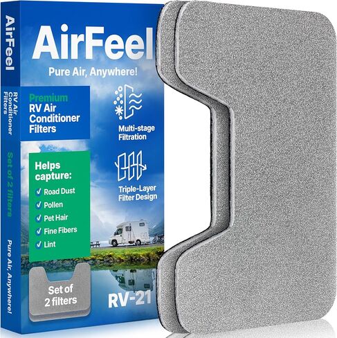 فلتر تيار متردد ممتاز RV - فلاتر RV بديلة ثلاثية المراحل متوافقة مع مكيف هواء Furrion Chill سلسلة FACT12CA - مرشحات تيار متردد 9 بوصة × 14 بوصة للتخييم، والمنزل المتنقل، ومقطورة السفر، والعجلة الخامسة - فلتر واحد in Kuwait