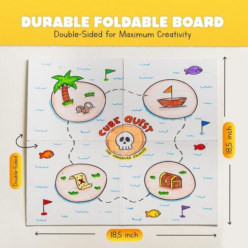 Blank Board Game Kit for Kids & Families – Make Your Own Game with 180+ Pieces: Double-Sided Blank Game Board, Blank Cards, Dice, Wooden Tokens, Spinner | DIY Board Game Kit for Learning & Play in Saudi Arabia