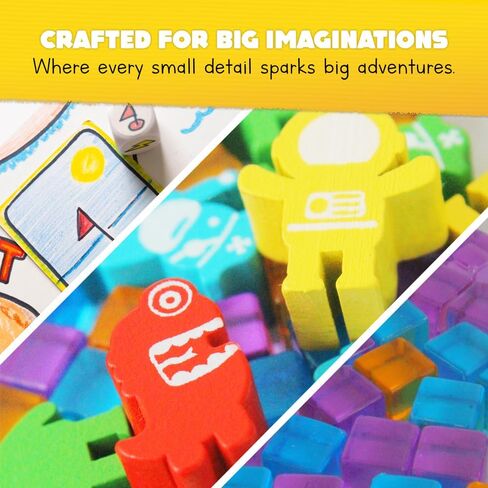 Blank Board Game Kit for Kids & Families – Make Your Own Game with 180+ Pieces: Double-Sided Blank Game Board, Blank Cards, Dice, Wooden Tokens, Spinner | DIY Board Game Kit for Learning & Play in Saudi Arabia