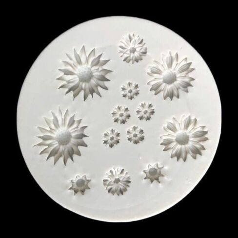 1PC Flower Silicone Mold for Polymer Clay Crafts with Detailed Floral Cavities for DIY Earrings, Pendants, Charms, Gray in Saudi Arabia