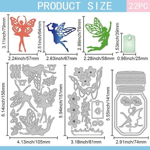 GLOBLELAND Jar Fairy Cutting Dies Metal Flower Grass Die Cuts Butterfly Twig Cutting Embossing Templates for Scrapbooking Crafts Paper Cards Making in Saudi Arabia