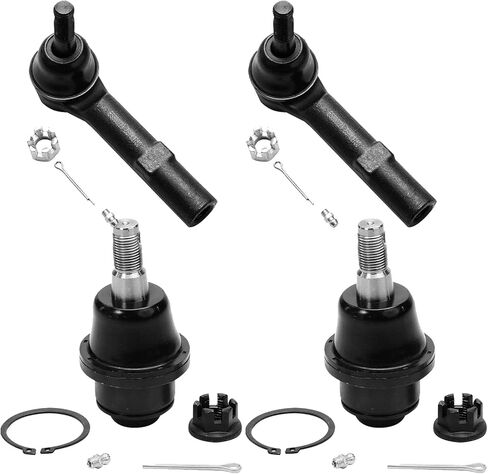 Detroit Axle - Front 4pc Ball Joints Tie Rods for Chevrolet Silverado GMC Sierra Suburban Yukon XL 1500 Tahoe Avalanche Cadillac Escalade ESV EXT, 2 Lower Ball Joints 2 Outer Tie Rod Ends Replacement in Saudi Arabia