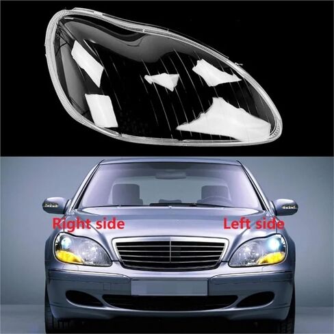 1998-2005 متوافق مع مرسيدس بنز W220 S280 S320 S500 S600 S350 غطاء المصباح الأمامي غطاء المصباح الشفاف عاكس الضوء استبدال العدسة (الجانب الأيسر) in Saudi Arabia