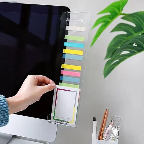 1 Pack Computer Monitor Memo Board, Acrylic Sticky Note Holder, Desktop Message Board Office Desk Accessories (with a Phone Slot) in Saudi Arabia