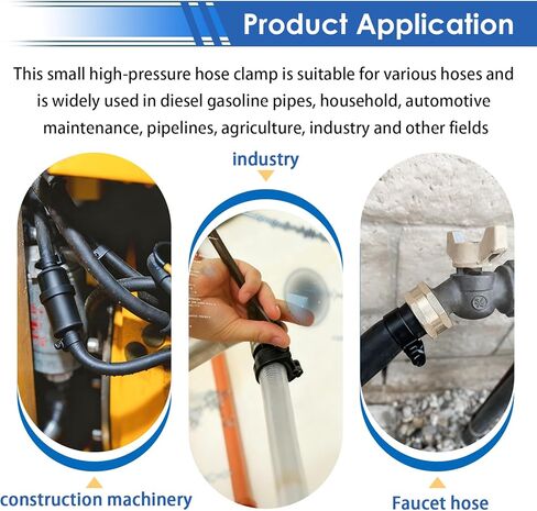 smseace 60 قطعة 8 مقاسات مشابك خرطوم حقن الوقود مجموعة متنوعة مطلية بالزنك 7-16 مم مشابك خرطوم الضغط العالي لأنابيب الديزل/البنزين في السيارات والبحرية والشاحنات in Kuwait