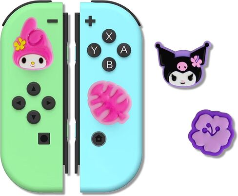 Sonix x Sanrio Silicone Thumb Grip Caps for Joy-Con | Compatible with Nintendo Switch/Switch Lite/OLED | 4 pcs - Kuromi and My Melody in Kuwait