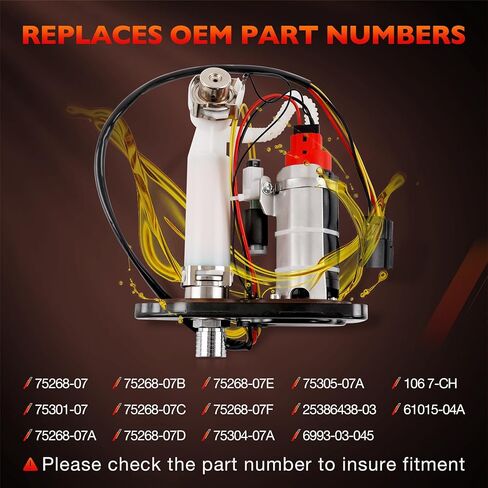 75305-07A 75268-07F Fuel Pump Module Assembly Compatible with 2007-2019 Harley-Davidson Sportster 883 1200, Replace for 75268-07, 75301-07, 75304-07A, 61015-04A, 6993-03-045, 25386438-03, 1067-CH in Saudi Arabia