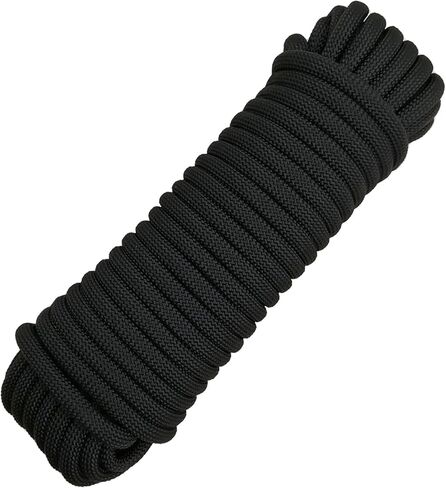 10mm Rope, Multipurpose Rope, Durable Outdoor Cord for Camping, Hiking, Outdoor Adventures, Boating, Dock Anchoring, Fishing, DIY Crafts, and Home Projects (Black, 33ft) in Saudi Arabia