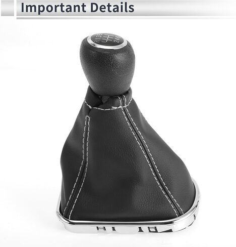6 Speed Manual Gear Shifter Knob with Cover for Chevrolet Cruze 2010-2015 Plastic Faux Leather Automotive Gearbox Stick Shifter Lever Knob Black White in Saudi Arabia