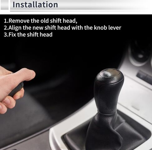 6 Speed Manual Gear Shifter Knob with Cover for Chevrolet Cruze 2010-2015 Plastic Faux Leather Automotive Gearbox Stick Shifter Lever Knob Black White in Saudi Arabia