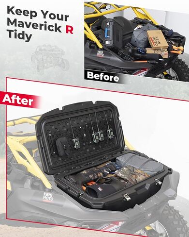 صندوق تخزين البضائع الخلفية من KEMIMOTO سعة 150 لتر متوافق مع ملحقات Can-Am Maverick R & R MAX X/X RS 2024 2025 2026+، استبدال تخزين سرير الشحن الخلفي المقاوم للماء #715007182، 715007372 in Saudi Arabia