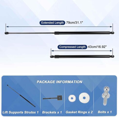 Front Hood Lift Supports Struts for Volkswagen Golf 8 MK8 R 2022-2024 Gas Spring Shocks with Mounting Brackets in Kuwait
