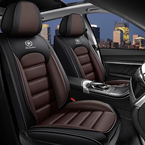 Car Seat Covers for Gmc Canyon 2007-2025, Nappa Leather Car Seat Cover Waterproof Seat Protectors Breathable Cushions (Black Coffee,5 Seats Standard) in Saudi Arabia
