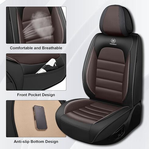Car Seat Covers for Gmc Canyon 2007-2025, Nappa Leather Car Seat Cover Waterproof Seat Protectors Breathable Cushions (Black Coffee,5 Seats Standard) in Saudi Arabia