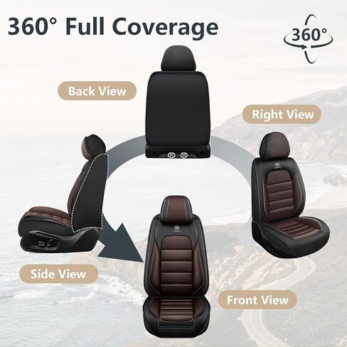 Car Seat Covers for Gmc Canyon 2007-2025, Nappa Leather Car Seat Cover Waterproof Seat Protectors Breathable Cushions (Black Coffee,5 Seats Standard) in Saudi Arabia