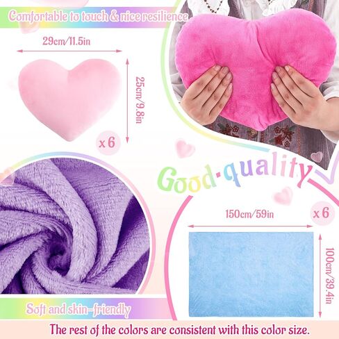 36 Pcs Sleepover Party Supplies for Girl Spa Robe Blanket Heart Pillow Sleep Eye Mask Headband Scrunchies Slumber Party Favor(Multicolor) in Saudi Arabia