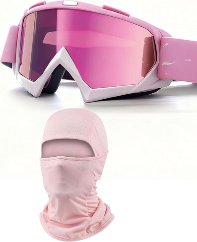 Motorcycle Goggles with Balaclava for Women Girls, Dirt Bike ATV Motocross Riding Racing Ski Goggle Safety Glasses in Saudi Arabia