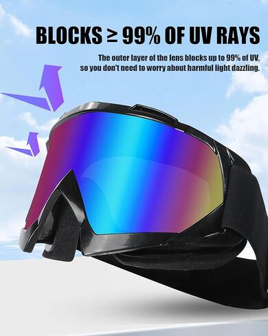 Motorcycle Goggles with Balaclava for Women Girls, Dirt Bike ATV Motocross Riding Racing Ski Goggle Safety Glasses in Saudi Arabia