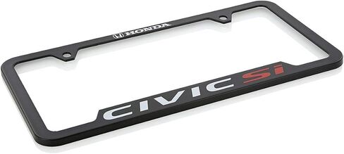 Honda Civic Si Wordmark Black ABS Plastic License Plate Frame Holder UV Printed 2 Hole (Black) in Saudi Arabia