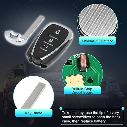 X AUTOHAUX HYQ4ES 433 ميجا هرتز استبدال مفتاح ذكي عن بعد للدخول بدون مفتاح فوب لسيارة شيفروليه بليزر ترافيرس 21-22 لسيارة تشيفي بولت EUV EV 22-23 لسيارة تشيفي تريل بليزر 21-23 رقم 13535665 4 أزرار in Kuwait