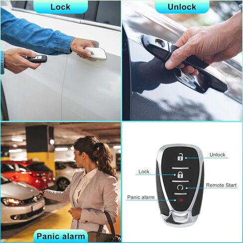 X AUTOHAUX HYQ4ES 433 ميجا هرتز استبدال مفتاح ذكي عن بعد للدخول بدون مفتاح فوب لسيارة شيفروليه بليزر ترافيرس 21-22 لسيارة تشيفي بولت EUV EV 22-23 لسيارة تشيفي تريل بليزر 21-23 رقم 13535665 4 أزرار in Kuwait