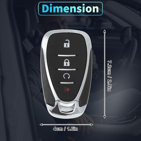 X AUTOHAUX HYQ4ES 433 ميجا هرتز استبدال مفتاح ذكي عن بعد للدخول بدون مفتاح فوب لسيارة شيفروليه بليزر ترافيرس 21-22 لسيارة تشيفي بولت EUV EV 22-23 لسيارة تشيفي تريل بليزر 21-23 رقم 13535665 4 أزرار in Kuwait