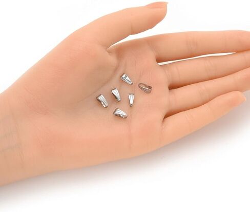300pcs Adabele 316 Grade Stainless Steel Surgical Pendant Clasp Bail Clip 9mm Snap On Connector for DIY Craft Jewelry Making SEF22 in Saudi Arabia