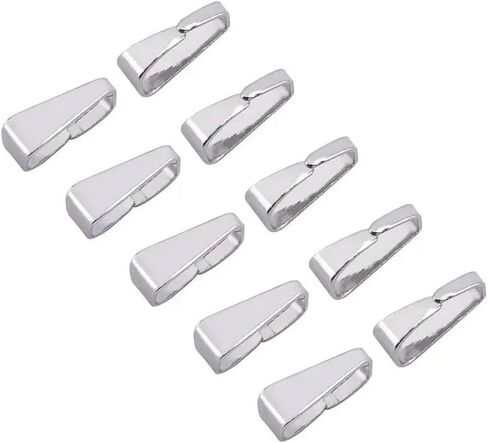 300pcs Adabele 316 Grade Stainless Steel Surgical Pendant Clasp Bail Clip 9mm Snap On Connector for DIY Craft Jewelry Making SEF22 in Saudi Arabia