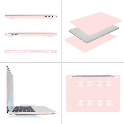 حافظة MOSISO متوافقة مع جهاز MacBook Pro 13 بوصة M2 2024-2016 A2338 M1 A2251 A2289 A2159 A1989 A1708 A1706، غطاء بلاستيكي صلب وغطاء لوحة مفاتيح وواقي شاشة وحقيبة وحقيبة مع حقيبة صغيرة، وردي طباشيري ووردي in Saudi Arabia
