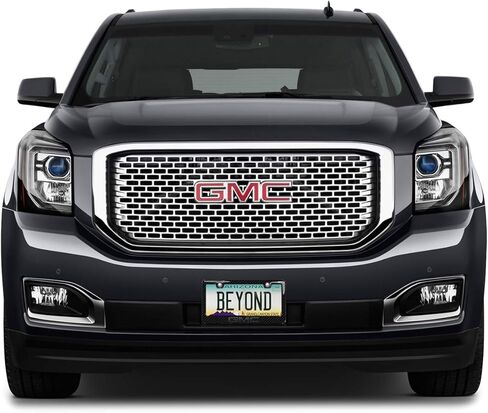 iPick Image for GMC in 3D Dark Gray on Real Carbon Fiber ABS Plastic License Plate Frame is Official Licensed in Saudi Arabia