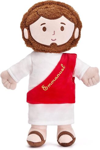 دمية يسوع القطيفة مقاس 13 بوصة للأطفال، دمية يسوع المحشوة من القطيفة للكنيسة، المعمودية، حشوات التخزين، أزرق in Kuwait