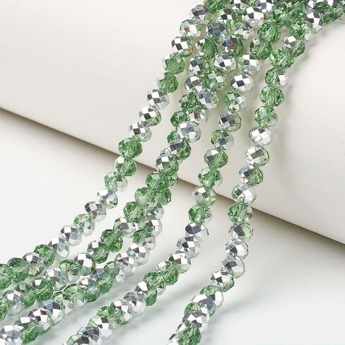 80Pcs Faceted Rondelle Glass Beads for Jewelry Making 6x5mm Coconut Brown Electroplate Briolette Crystal Spacer Beads for DIY Crafts Wind Chimes Suncatchers Home Decor in Saudi Arabia
