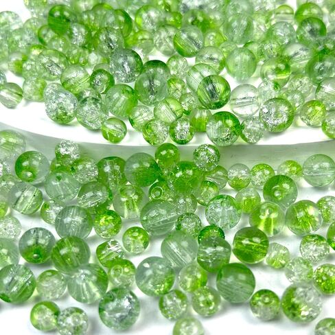 200 قطعة من الخرز الزجاجي المشقق، 8 مم و10 مم من الخرز الزجاجي الكريستالي الأبيض، خرز فاصل فضفاض مستدير لصناعة القرط اليدوية والقلادة والسوار والمجوهرات in Saudi Arabia