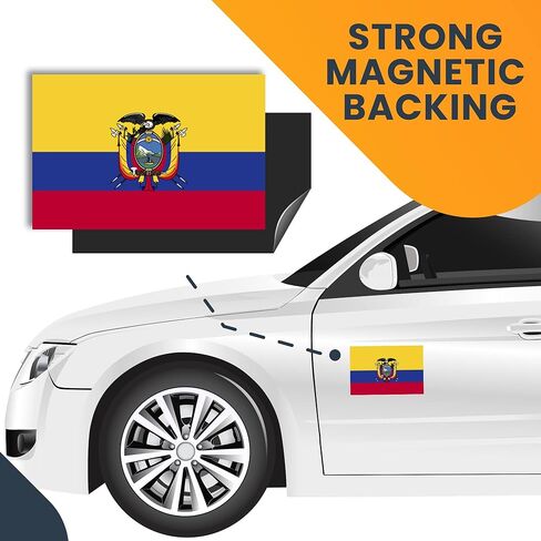 Magnet Me Up Ecuador Ecuadorian Flag Car Magnet Decal, 4x6 Inches, Heavy Duty Automotive Magnet for Car, Truck SUV in Saudi Arabia