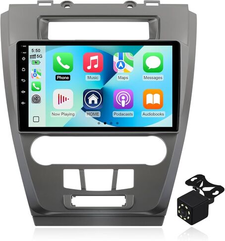 ستيريو سيارة 2+32G Android 12 Double Din لسيارة Ford Fusion Mondeo Mustang 2009-2012 مع راديو بشاشة لمس 10.1 بوصة مدمج Carplay لاسلكي/Android Auto/GPS/Bluetooth/FM/AUX-in/SWC/كاميرا احتياطية in Kuwait