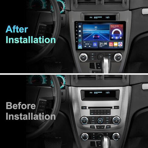 ستيريو سيارة 2+32G Android 12 Double Din لسيارة Ford Fusion Mondeo Mustang 2009-2012 مع راديو بشاشة لمس 10.1 بوصة مدمج Carplay لاسلكي/Android Auto/GPS/Bluetooth/FM/AUX-in/SWC/كاميرا احتياطية in Kuwait