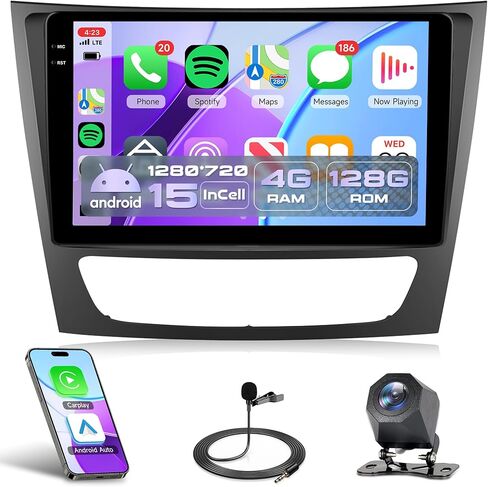 2G+64G Carplay for Mercedes Benz E Class CLS W211 E200 CLS E320 E350 E500 W219 E220 E300 E240 2002-2010, Rimoody Android 13 Car Stereo Radio 9‘’ Touchscreen Android Auto GPS WiFi BT FM/RDS Camera in Saudi Arabia