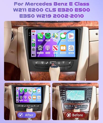 2G+64G Carplay for Mercedes Benz E Class CLS W211 E200 CLS E320 E350 E500 W219 E220 E300 E240 2002-2010, Rimoody Android 13 Car Stereo Radio 9‘’ Touchscreen Android Auto GPS WiFi BT FM/RDS Camera in Saudi Arabia