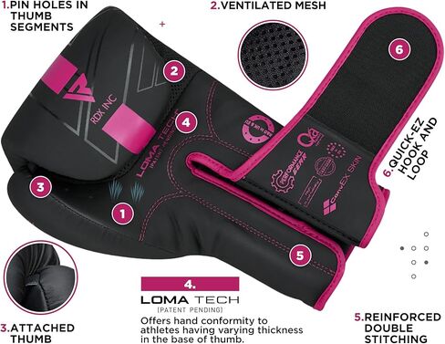 RDX Women Boxing Gloves Sparring Muay Thai, Premium Maya Hide Leather, Kara Patent Pending, Kickboxing MMA Training, Punch Bag, Focus Mitts Pads Double end Ball Punching Workout in Kuwait