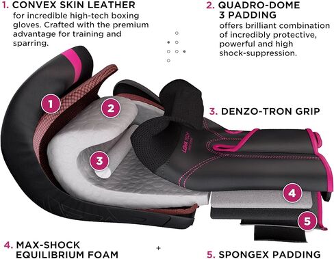 RDX Women Boxing Gloves Sparring Muay Thai, Premium Maya Hide Leather, Kara Patent Pending, Kickboxing MMA Training, Punch Bag, Focus Mitts Pads Double end Ball Punching Workout in Kuwait