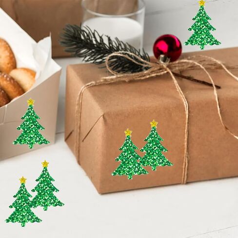 500Pcs Christmas Stickers for Kids Laser Xmas Tree Sticker Roll 1.2in Holographic Xmas Winter Holiday Adhesive Label Stickers Decal for Christmas Envelopes Invitations Cards Gifts Decorations in Saudi Arabia