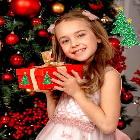 500Pcs Christmas Stickers for Kids Laser Xmas Tree Sticker Roll 1.2in Holographic Xmas Winter Holiday Adhesive Label Stickers Decal for Christmas Envelopes Invitations Cards Gifts Decorations in Saudi Arabia
