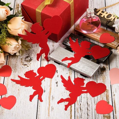 72 Pcs Valentine's Day Cupid Cutouts - Red Cupid Cut-Outs Paper Die Cuts for Classroom, School Bulletin Board, Wedding, Anniversary Decorations in Saudi Arabia