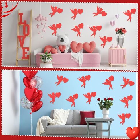 72 Pcs Valentine's Day Cupid Cutouts - Red Cupid Cut-Outs Paper Die Cuts for Classroom, School Bulletin Board, Wedding, Anniversary Decorations in Saudi Arabia