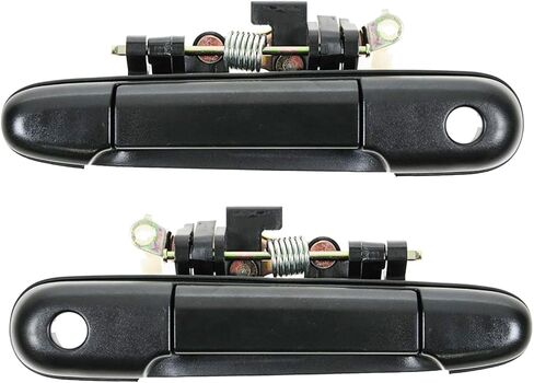 TRQ Left and Right Exterior Door Handle Set Drivers Side Compatible with 1992-1995 Toyota Paseo 1991-1994 Tercel in Saudi Arabia