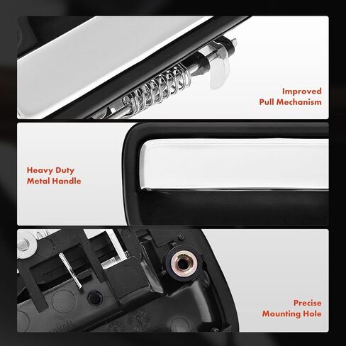 A-Premium Front Left Driver Side Upgraded Metal Exterior Door Handle with Keyhole Compatible with Toyota Tacoma 1995-2004, Chrome and Black, Replace# 6922035030 in Saudi Arabia