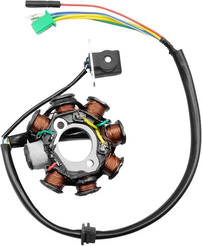 Stator Gy6 Magneto Alternator Stator, 8 Coil 5 Wires Alternating Current Copper Ignition Stator for GY6 50cc 70cc 90cc 110cc 125cc 150cc Scooter Moped Atv Go Kart Dirt Buggy Engine Taotao in Saudi Arabia