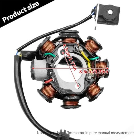 Stator Gy6 Magneto Alternator Stator, 8 Coil 5 Wires Alternating Current Copper Ignition Stator for GY6 50cc 70cc 90cc 110cc 125cc 150cc Scooter Moped Atv Go Kart Dirt Buggy Engine Taotao in Saudi Arabia