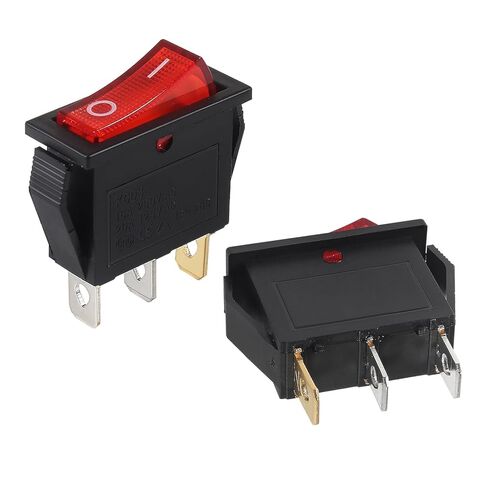 20 قطعة 3 دبوس مفاتيح هزازة مربعة للتشغيل والإيقاف مفتاح قارب صغير 16A/250V 20A/125V AC للسيارات السيارات (أحمر) in Kuwait